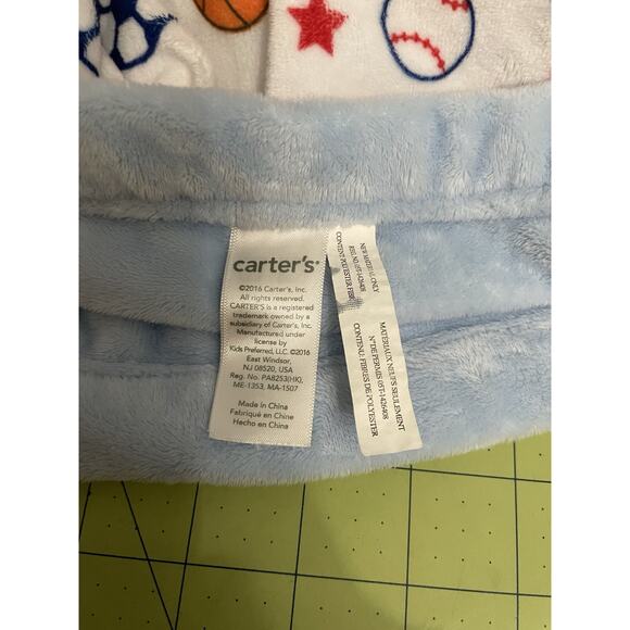 Carters Blue Plush FOOTBALL Sports Themed Baby LOVEY Lovie Security Blanket - Picture 6 of 9